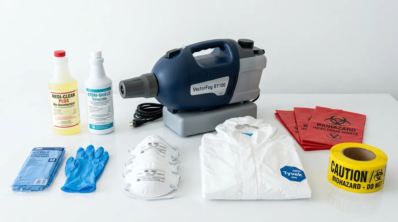 Professional biohazard remediation crew working in Boca Raton